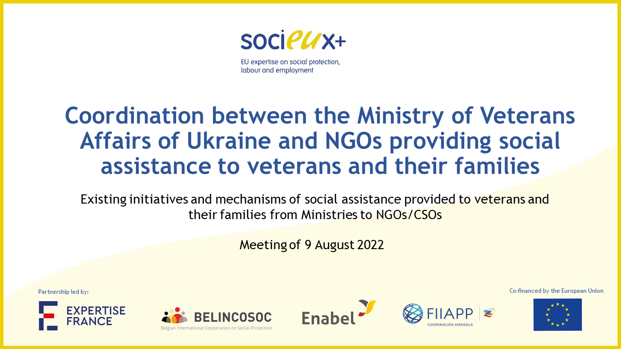 Cooperation SOCIEUX+ Working meeting with the Ministry of Veterans Affairs, Ukraine (2022-13).