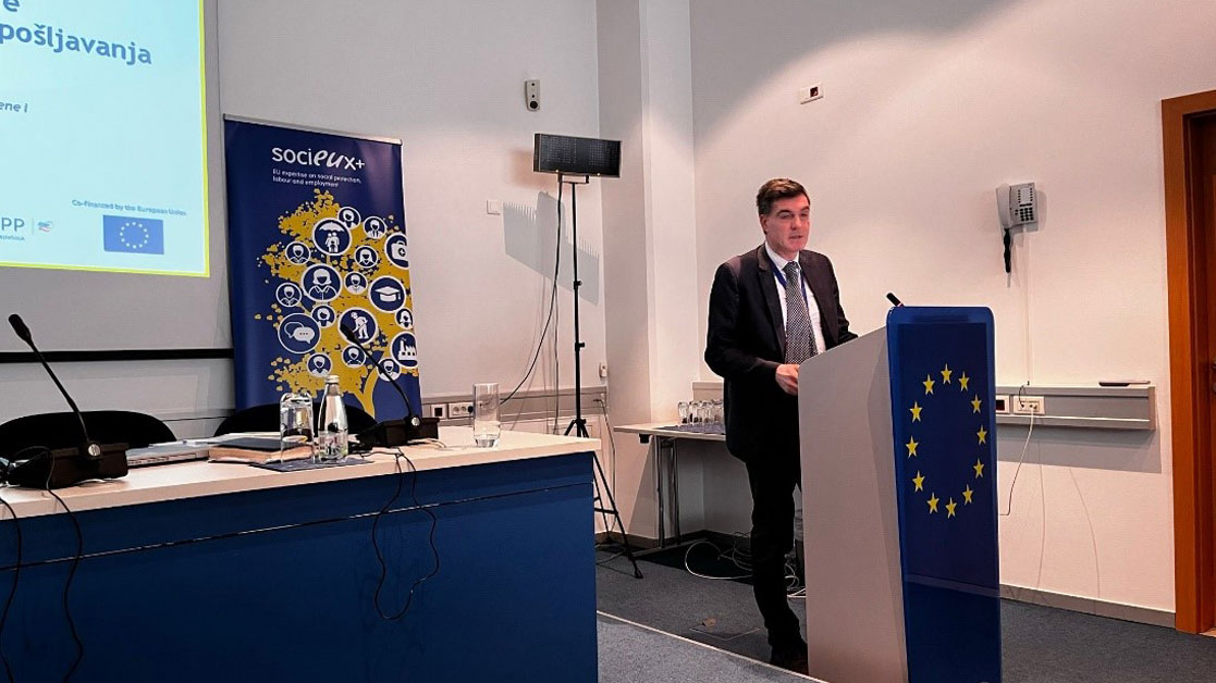 Kick-off meeting and presentation of SOCIEUX+ at the EU Delegation, Sarajevo, 24 October 2022. Photo courtesy of M.B.
